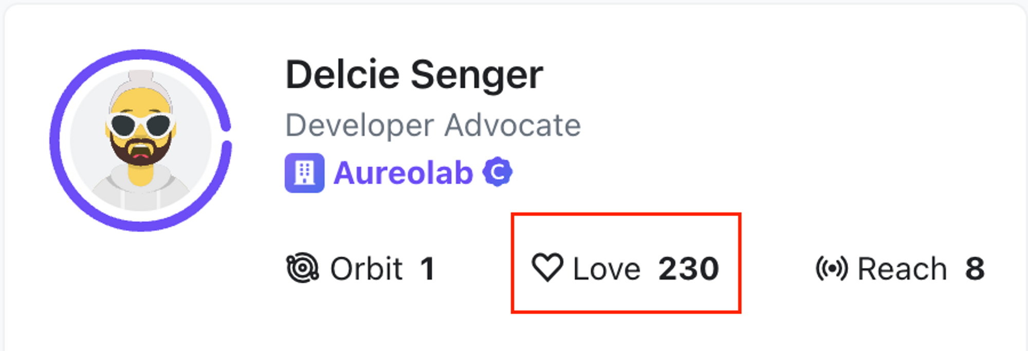 You can find someone’s love score on their member profile.